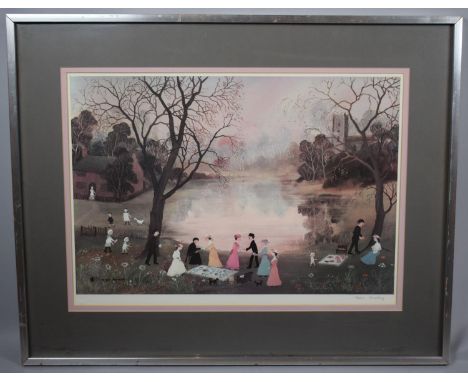 A Framed Artist Proof Print, Helen Bradley, "Our Picnic" , 60cm wide with Artists Proof Stamps 