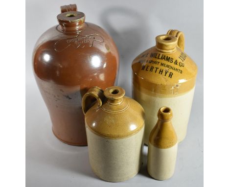 Four Various Glazed Stoneware Jars to Include R Chandler 2 Gallon and Printed Williams &amp; Co. Merthyr 