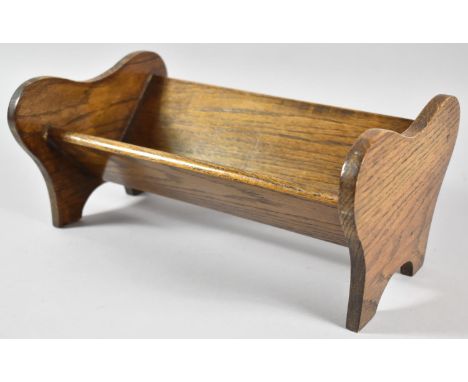 A Small Edwardian Oak Book Trough, 33.5cm wide 