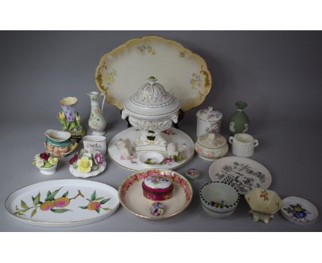 A Collection of Various English and Continental Ceramics to include Continental Lidded Pot Supported on Stylised Ram Tripod B