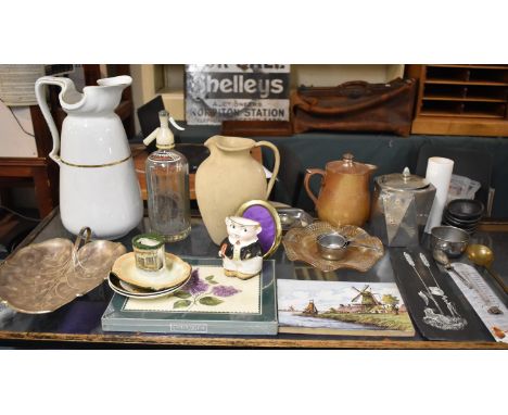 A Box Containing Various Ceramic, Metal Wares and Glasswares, Kitchenwares 