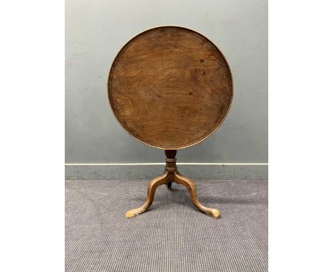 A George III mahogany dish top tripod table, 69cm x 68cm