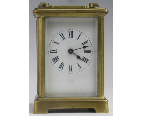 A brass carriage clock