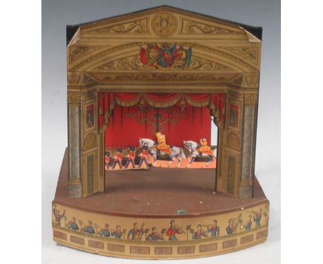 Pollocks Toy Theatre with stage lighting and assorted figure and scenery sets