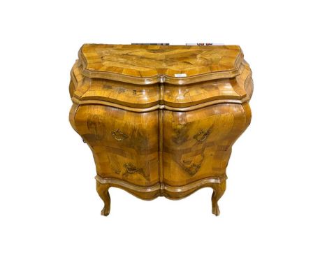 An Italian bombe two drawer commode75 x 81 x 41cm