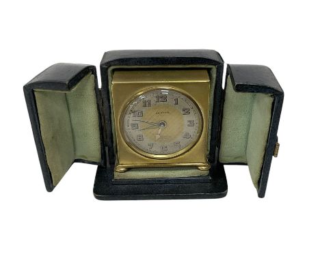 20th century Zenith travel clock in case.