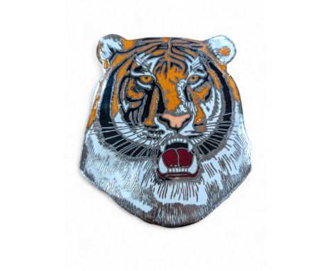 1980's enamel and chrome vehicle badge for Layland Tiger bus/coach, made by Manhattan Windsor