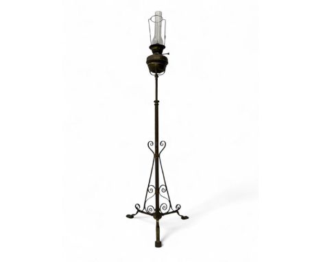 19th century brass floor standing oil lamp Dimensions: Height:&nbsp;189cm&nbsp;