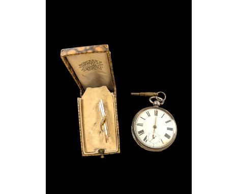 Early 20th century 9ct gold seed pearl brooch and a Victorian silver open face pocket watch by Waltham Mass, Birmingham 1887C