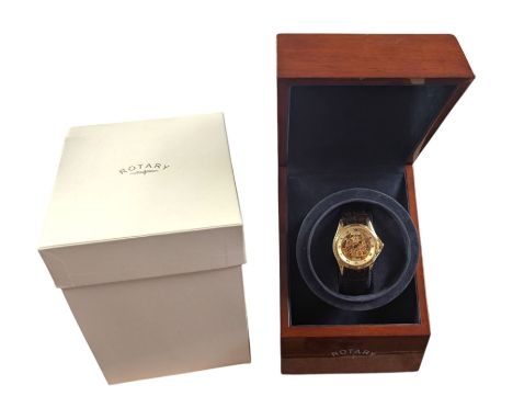 Rotary gentleman's automatic stainless steel automatic wristwatch, Ref. LE00008/09, skeleton case with Roman numeral hour mar