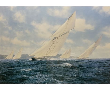 John Steven Dews (British 1949-): 'Britannia Racing off Cowes', artists proof print signed in pencil 50cm x 70cm