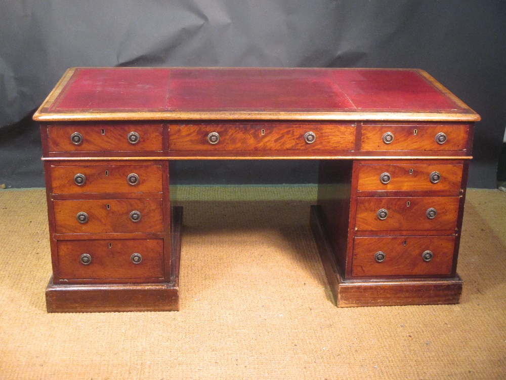 red leather top desk