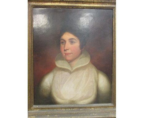 Portrait of a Regency girl, early 19th Century, oil on canvas, 60 x 49cm  