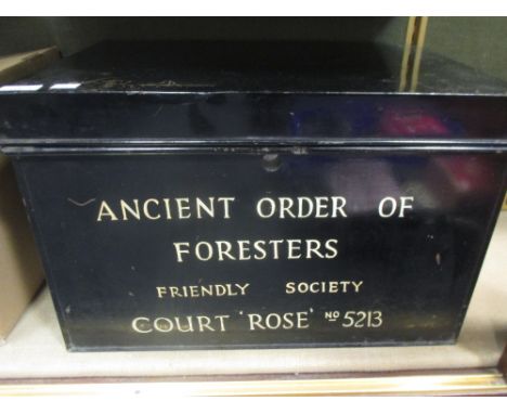 Ancient Order of Foresters; a quantity of ephemera including three horns with plated mounts (one possibly silver) two orders 