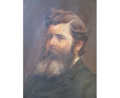 J H Parish, head portrait of a bearded gentleman, oil on canvas, signed, inscribed to a plaque below and dated 1924, 60 x 50c