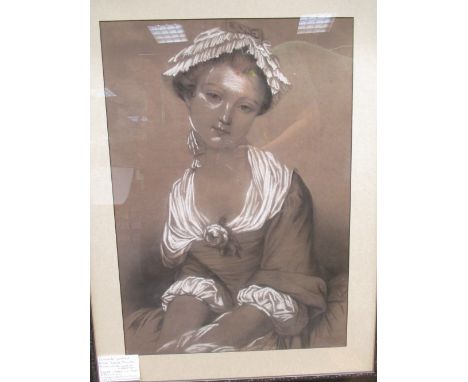 Pauline Meziere (French, 19th century), portrait of a young lady, signed and dated '1849' lower right, pastel, 56 x 41cm  