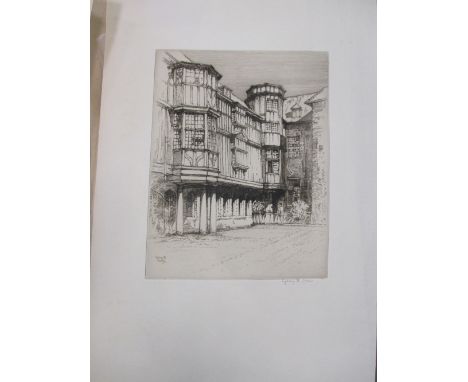 Sydney R. Jones (1881 - 1966) 'The Presidents Gallery, Queen's College' and 'Jesus College, Cambridge'; John Skelton 'Bruges'