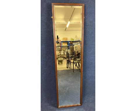 A vintage mahogany framed dressing mirror with bevelled plate. H.165 W.43.5 D.4.5cm 