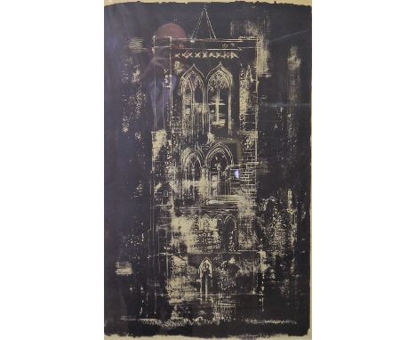 John Piper (1903-1992), Gedney, Lincolnshire, from 'A Retrospect of Churches' (Levinson 139), lithograph printed in colours, 