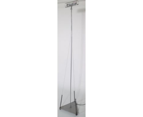 An Artemide 'Acheo' Fratini halogen standard lamp, chromed metal, glass and wire, 185cm high.  Provenance; property from the 