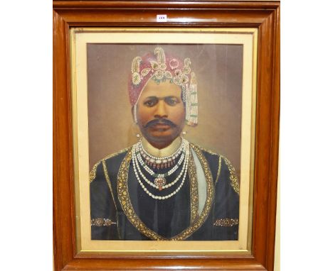 Indian School (early 20th century) Portrait of an Indian prince, Portrait of an Indian dignitary, a pair, oil on canvas over 