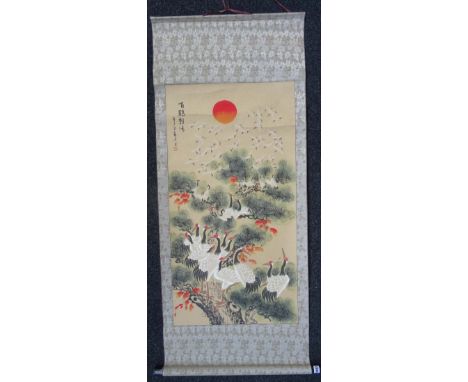 A group of Chinese scroll pictures, various subects including landscapes, (15).