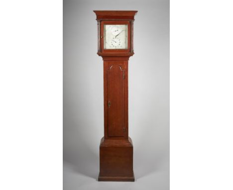 AN UNUSUAL GEORGE III OAK 30-HOUR LONGCASE CLOCKBy William Kemp and John Holman, Lewes, circa 1790The case with a moulded cor