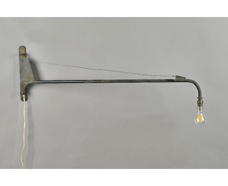 Jean Prouve, a swing-jib wall light, circa 1950, painted metal, 100cm.