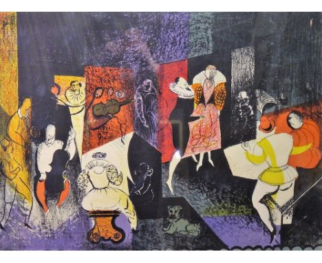 John Piper (1903-1992), Elizabethan Dance (Levinson 87), lithograph printed in colours, c.1954, printed by Chromoworks Ltd., 
