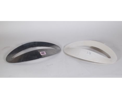 A set of five Italian 'Halo' white wall lights, 34cm wide and one chromed 'Halo' wall light detailed 'Artemide Milano'. (6)  