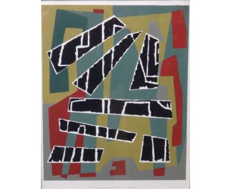 Jean Deyrolle (1911-1967), Untitled, screenprint with pochoir, signed and dated 1953, 27cm x 22cm. DDS