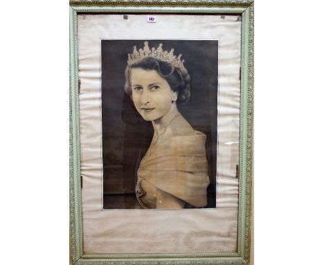 English School (mid-20th century) Portrait of H.M Queen Elizabeth II, photographic print, 63cm x 43cm. Provenance; property f