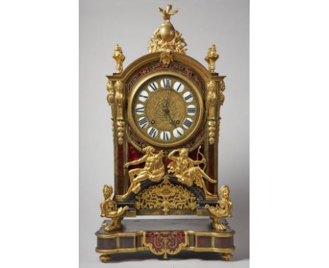 A REGENCE ORMOLU-MOUNTED TORTOISESHELL 'BOULLE' RELIGIEUSE CLOCKBy Gaudron, Paris, circa 1720 and laterThe arched case surmou