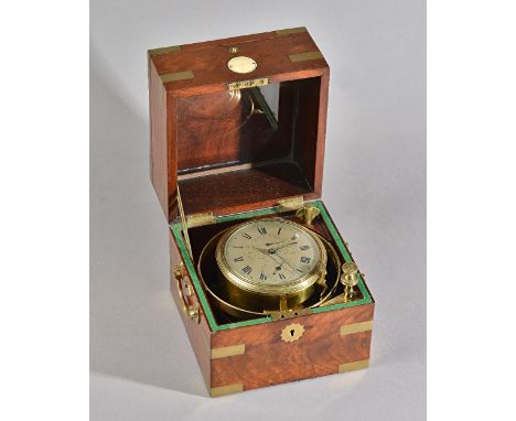 A Fine & Rare mahogany and brass-bound eight-day chronometerBy Hatton & Harris, London No. 505, circa 1820, the mahogany case