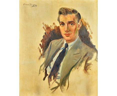 Edward Seago (1910-1974), Portrait of a young man, oil sketch on canvas, signed and dated 37, 74.5cm x 62cm.  DDS  Provenance