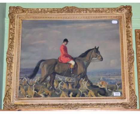After A J Munning, horse and rider, a reproduction print  