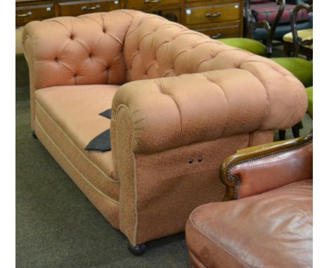 A button back Chesterfield sofa with drop down side (two seater) 