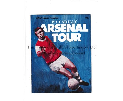 ARSENAL Scarce official programme for the away Friendly v Hibernians of Malta 20/5/1969, team changes and scores entered. Gen