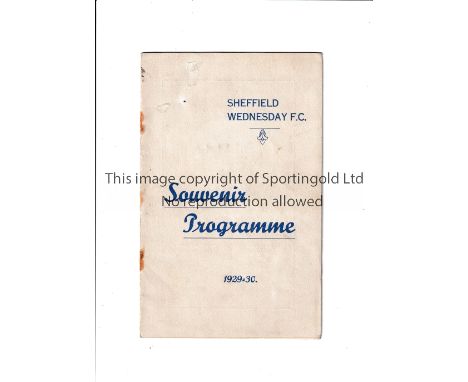 SHEFFIELD WEDNESDAY Souvenir programme following League championship success in the previous season for the match against Ars