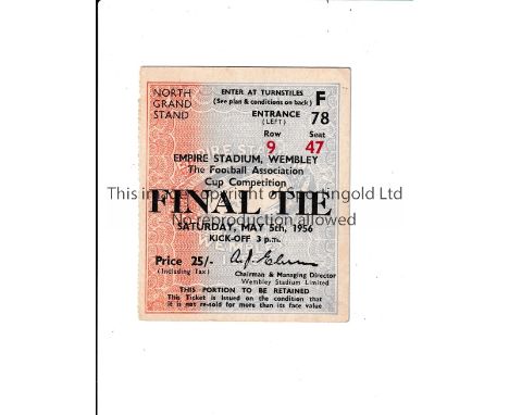 1955 FA CUP FINAL Seat ticket for Manchester City v Birmingham City. Good