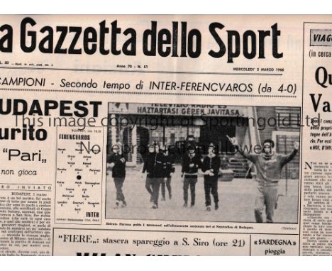 1966 FAIRS CUP AC MILAN V CHELSEA Playoff played 2/3/1966 at the San Siro, Milan.&nbsp;Issue of the Milan daily football&nbsp