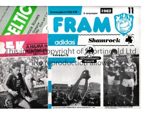 SHAMROCK ROVERS Six away programmes in European competition v Fram 82/3, Honved 85/6, Celtic 86/7, Djurgardens 2002/3, Slovan