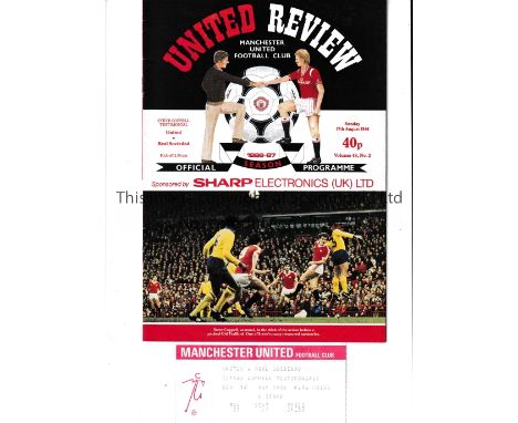 STEVE COPPELL TESTIMONIAL / AUTOGRAPH Programme and ticket for Manchester United v Real Sociedad and a signed letter on a Man