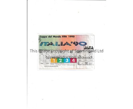 1990 WORLD CUP Ticket for Costa Rica v Scotland 11/6/1990 in Genoa, slightly creased. Generally good