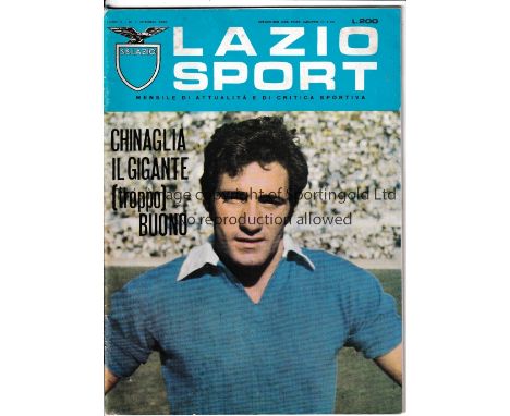 1970 UEFA CUP SS Lazio v Arsenal played 16 September 1970 at the Stadio Olimpico, Rome. Rare official SS Lazio club revista '