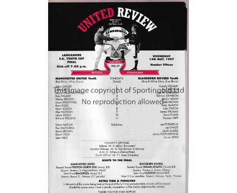 MANCHESTER UNITED RESERVES Thirty six home programmes 1994/5 X 21 includes Youth Cup v Wrexham, Charlton, Arsenal and Wimbled