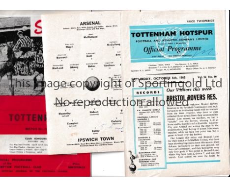 1960'S FOOTBALL AUTOGRAPHS Three signed programmes: Southampton v Tottenham 22/4/1967 signed on the front cover by Ron Davies