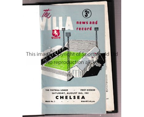 ASTON VILLA Bound volume of home programmes for 1961/2 season with all first team home matches including the 1961 League Cup 