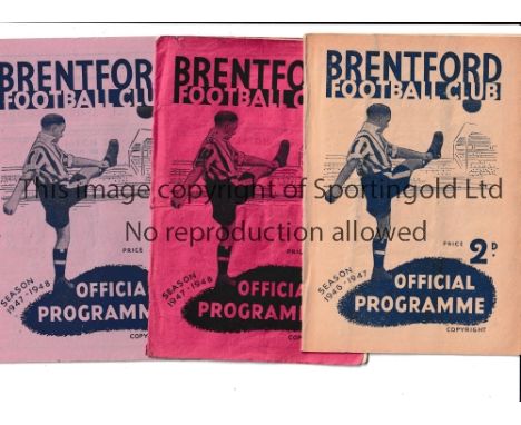 1940'S FOOTBALL PROGRAMMES Thirty three programmes, 23 of which are 1940's including 8 Brentford homes 46/7 - 49/50, some are