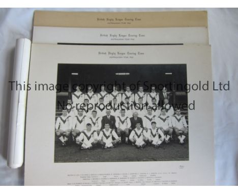 BRITISH RUGBY LEAGUE TOUR 1966 Three official 15" X 11" group photos, mounted on 20" X 17" board, issued by Melba of Sydney, 